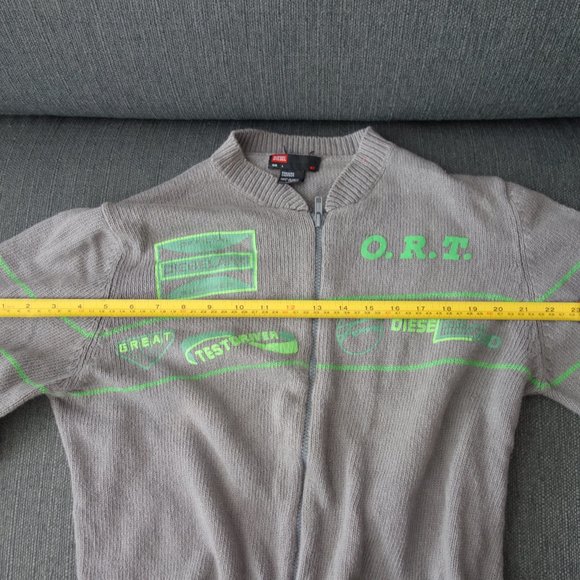 Diesel Official Dieseland Great Testdriver O.R.T. Zip Up Grey Sweater Size L - Picture 10 of 16